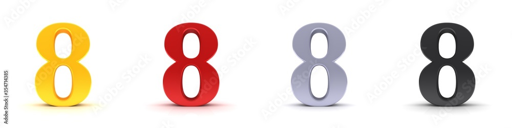 8 eight number 3d numeral figure digit count sign gold red silver black 8 eight number 3d numeral figure digit count sign gold red silver black
