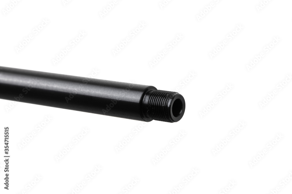 Modern carbine barrel isolate on white back Modern carbine barrel isolate on white back