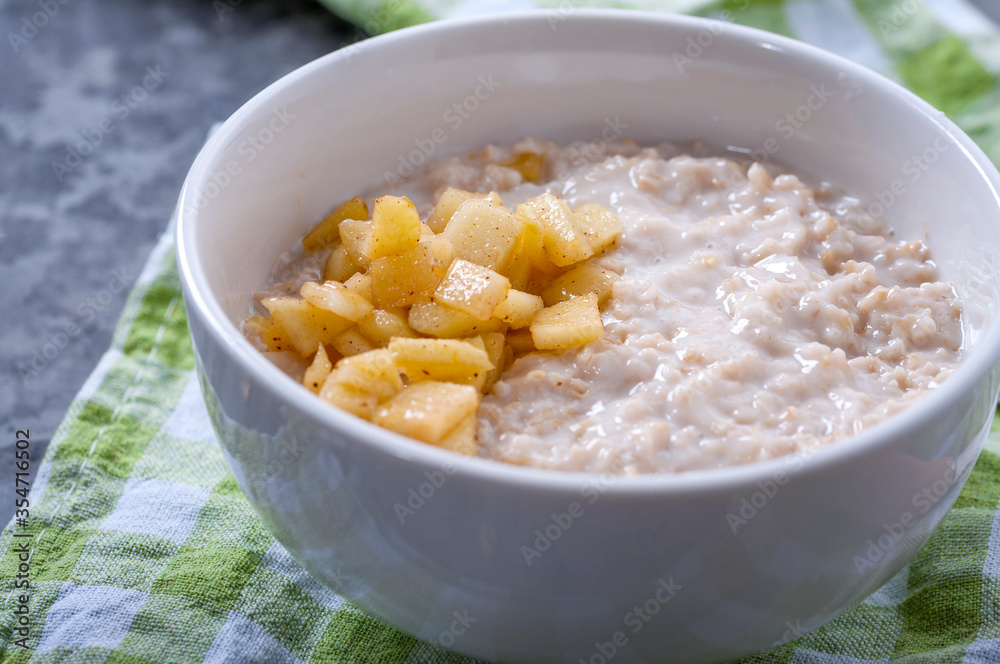 Oatmeal with fruits. Healthy food for breakfast. Dietary food Oatmeal with fruits. Healthy food for breakfast. Dietary food