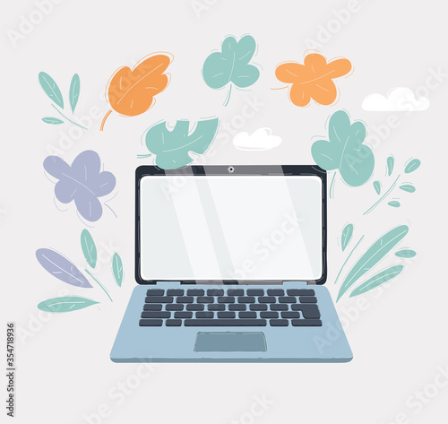 vector illustration of Laptop isolated on white