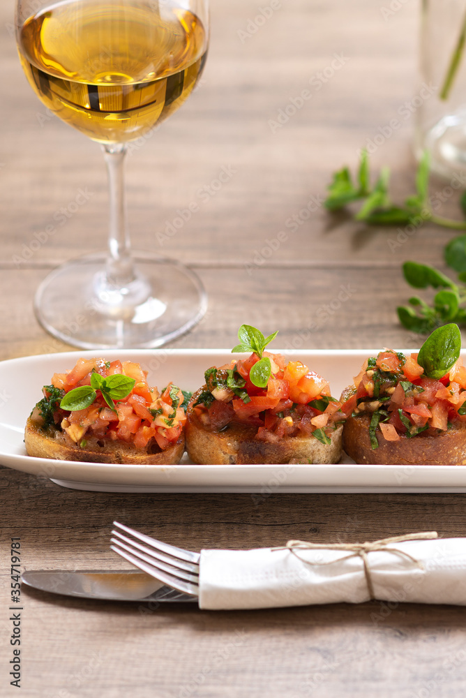 Bruschetta with wine and oregano Bruschetta with wine and oregano