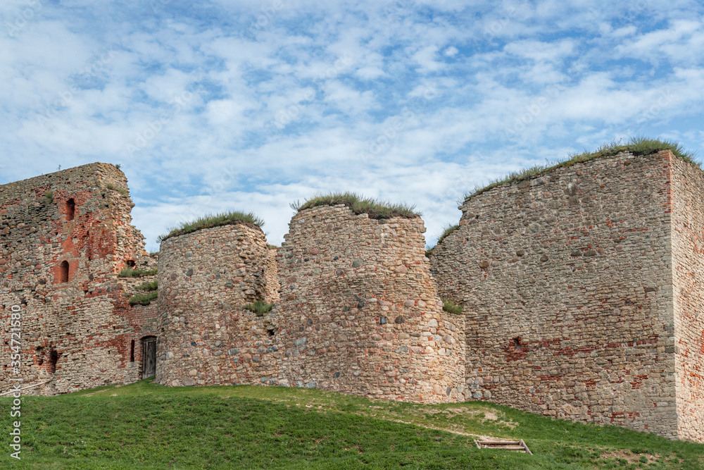 landscape of ruins of europian medieval castle