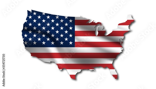 Map of United States of America temporarily background template.