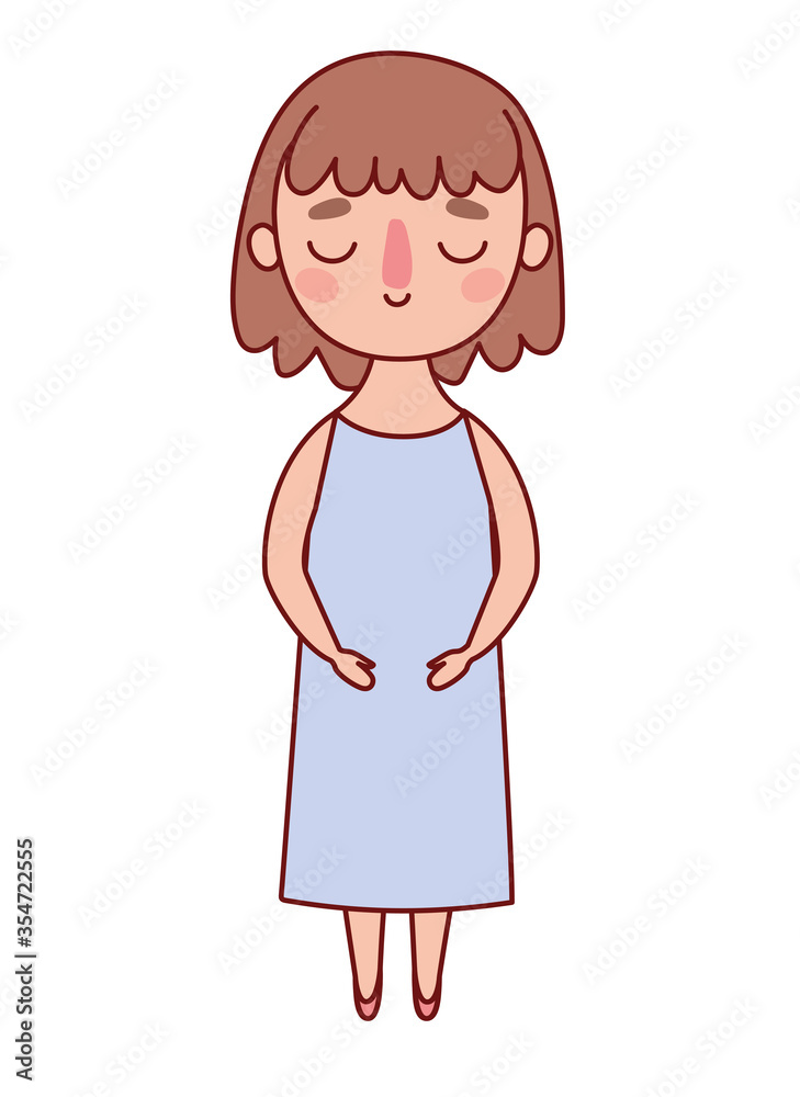 Avatar woman cartoon with brown hair vector design Avatar woman cartoon with brown hair vector design
