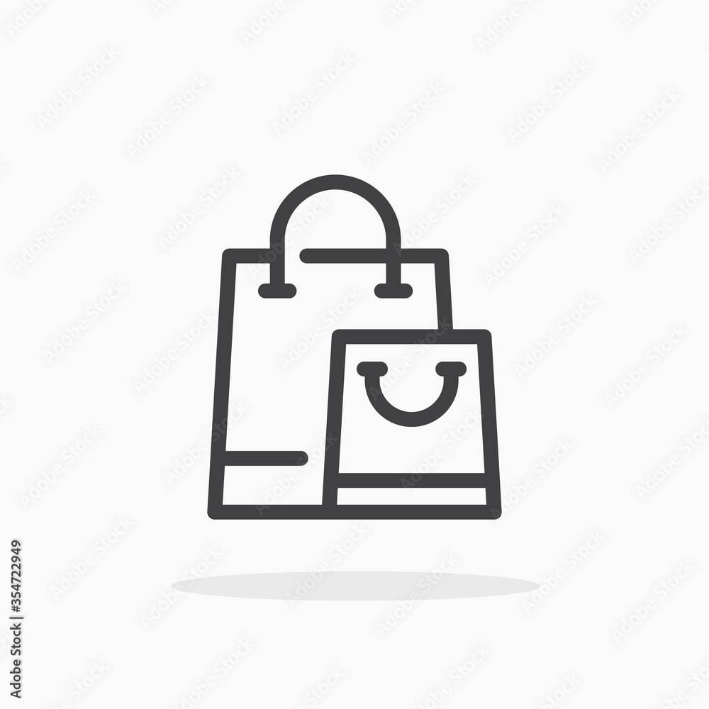 Shopping bag icon in line style. Editable stroke. Shopping bag icon in line style. Editable stroke.
