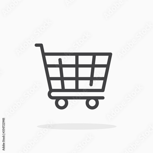 Shopping cart icon in line style. Editable stroke.