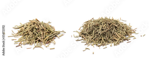 Dried rosemary heap on a white background.