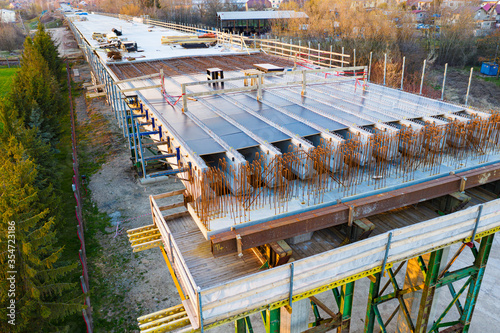 Принти на полотні Construction of the new road bridge