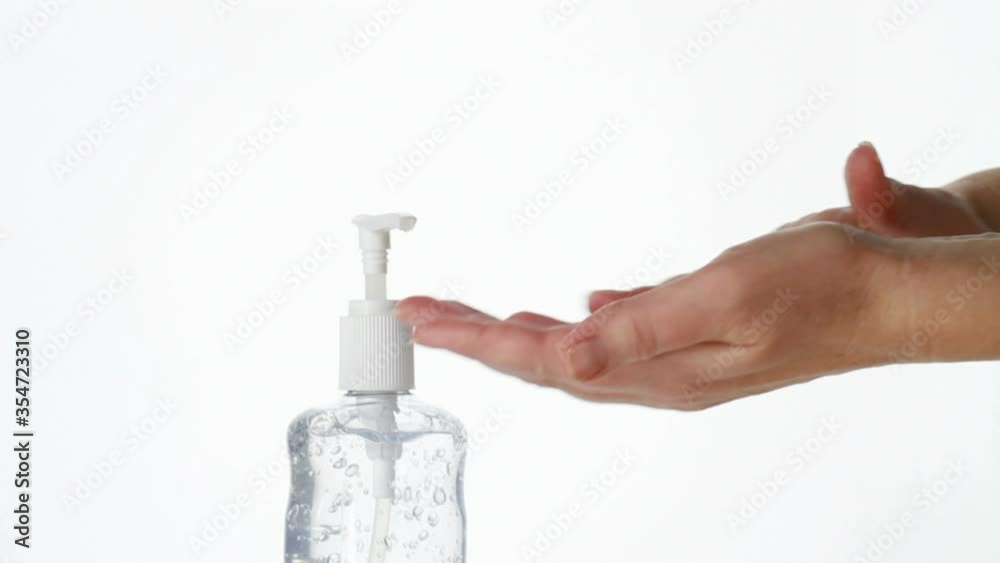 Female Hands Dispensing Hand Sanitizer From A Pump Bottle Covid-19 Corona Virus Female Hands Dispensing Hand Sanitizer From A Pump Bottle Covid-19 Corona Virus
