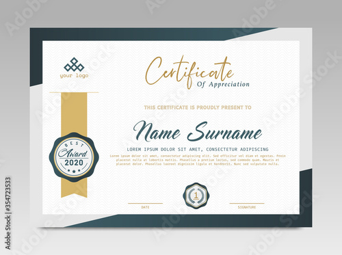 Modern Design Certificate. Certificate template awards diploma background vector modern design simple elegant and luxurious elegant. layout horizontal in A4 size