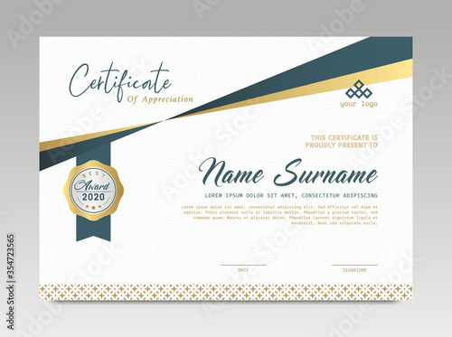 Modern Design Certificate. Certificate template awards diploma background vector modern design simple elegant and luxurious elegant. layout horizontal in A4 size