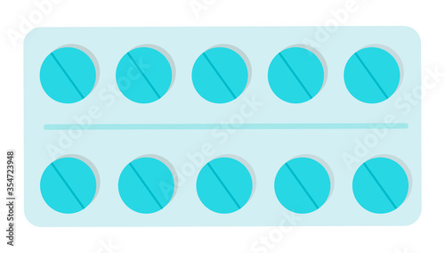 Medication, pills, tablets. Pharmacy and Medical concept. Medicine vector concept in flat design isolated on white background.