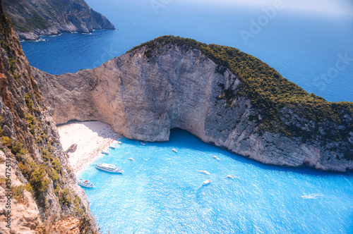 Beautiful Navagio Beach (Shipwreck beach) on Zakynthos Island, Greece