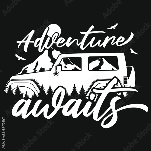 Off Road Adventure Awaits. Cuttable Design Mountain. 