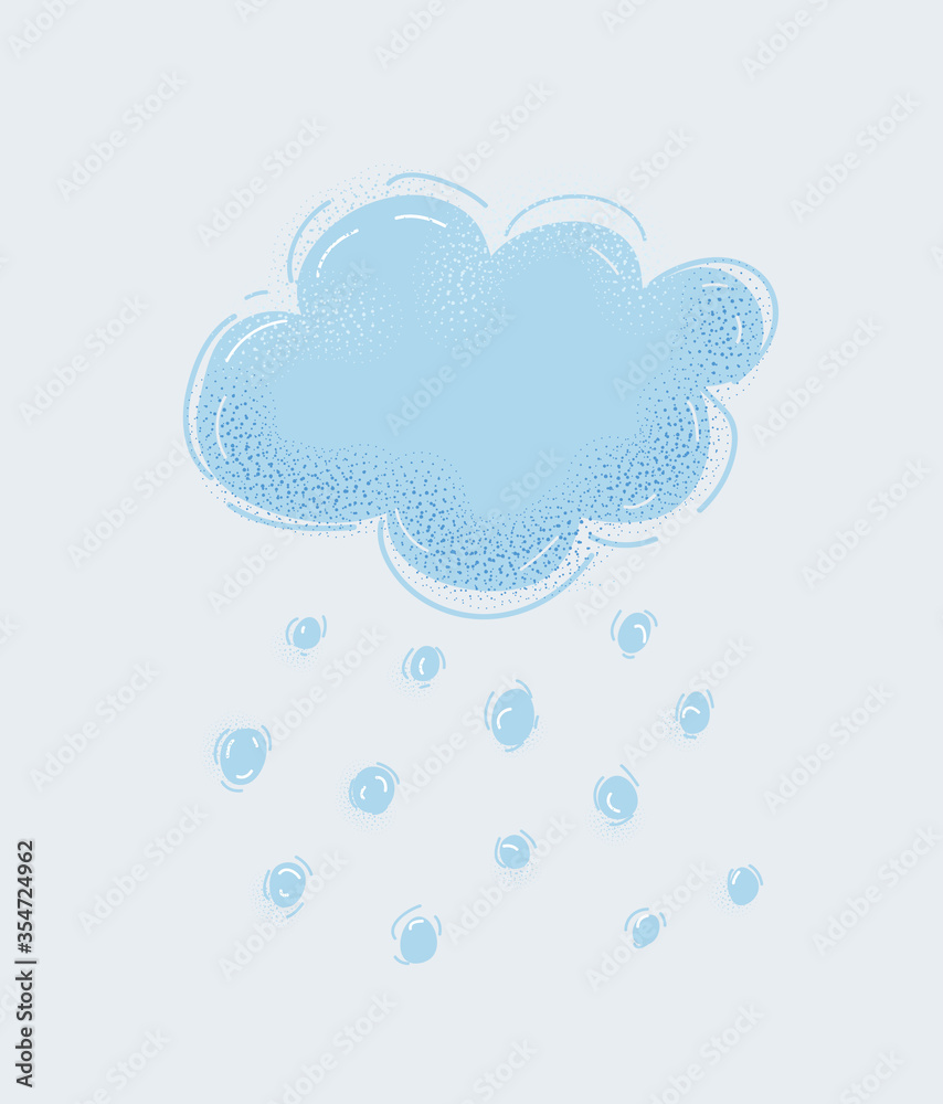 Illustration of Snowy winter cloud with snowflakes. Object on white background. Illustration of Snowy winter cloud with snowflakes. Object on white background.