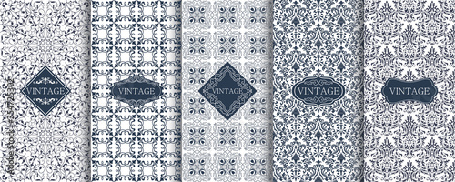 Set seamless patterns (tiling). Modern design texture. Endless texture can be used for wallpaper, pattern fills, web page background, surface textures. Eps10 vector.