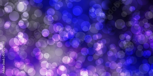 Light Purple vector template with circles. Modern abstract illustration with colorful circle shapes. Design for posters, banners.