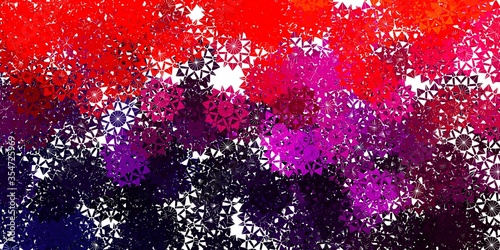 Light Pink, Red vector texture with bright snowflakes.