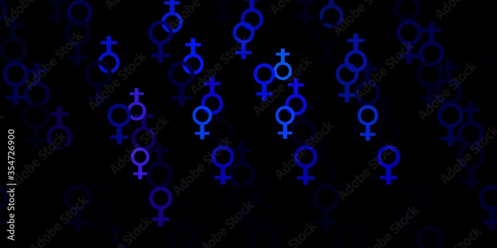 Light Pink, Blue vector backdrop with woman's power symbols. Light Pink, Blue vector backdrop with woman's power symbols.