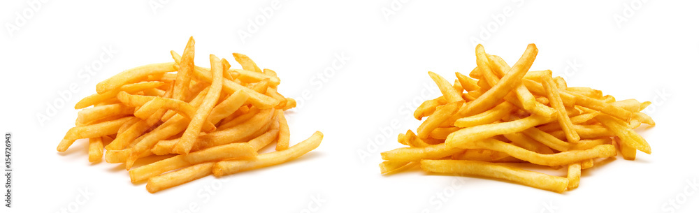 potato fry on white isolated background potato fry on white isolated background