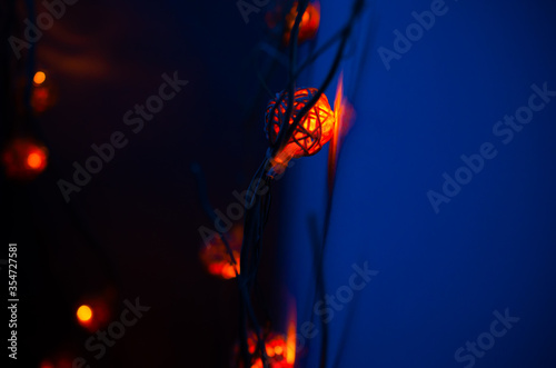 Wooden abstract light globes bokeh-style abstract