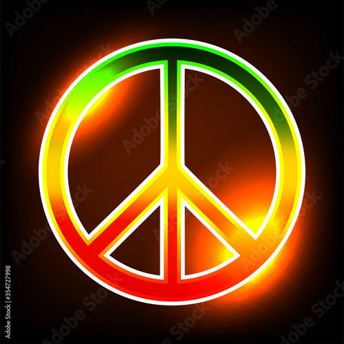 Peace sign light vector