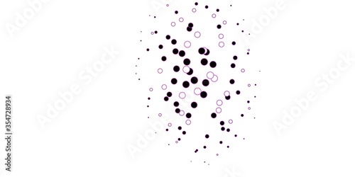 Dark Purple vector texture with disks. Abstract decorative design in gradient style with bubbles. Design for your commercials.