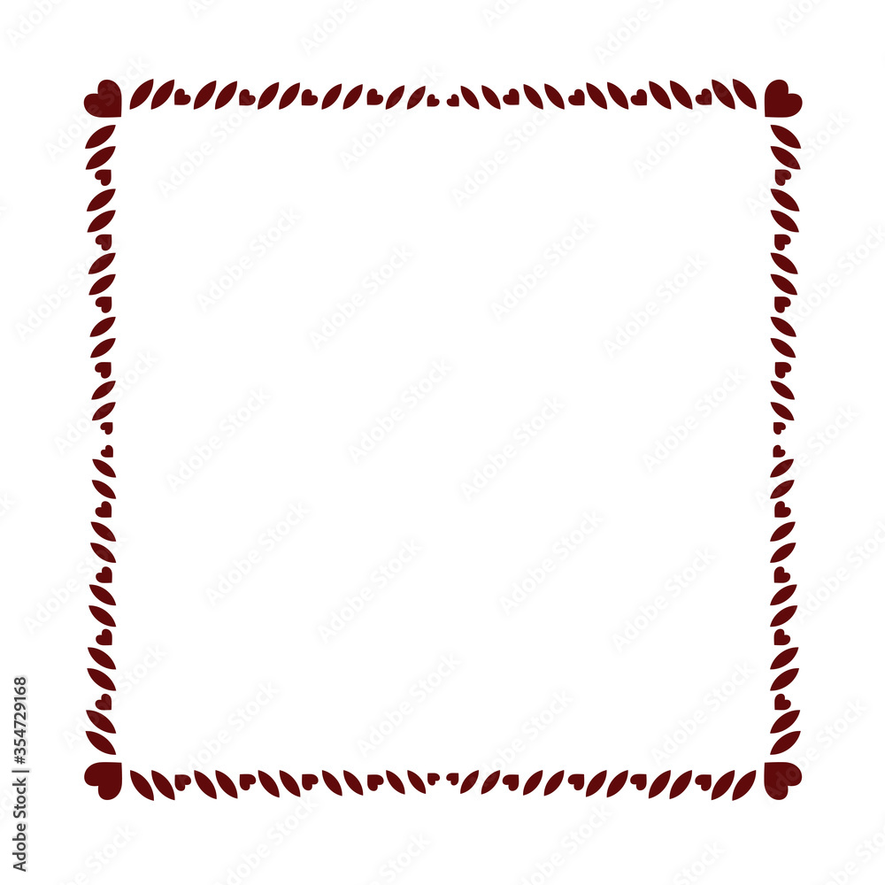 Fototapeta premium Love ornament. Wedding hearts ornamental, decorative heart border and inlove frame design ornament vector element