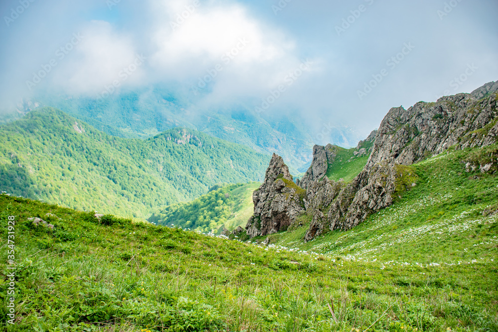 Obraz premium mountain landscape with green grass