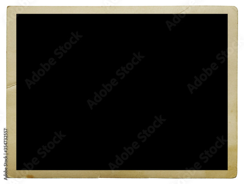 Blank old photo isolated on white