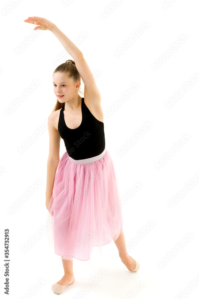 Graceful Girl Gymnast Performing Rhythmic Gymnastics Exercise Graceful Girl Gymnast Performing Rhythmic Gymnastics Exercise