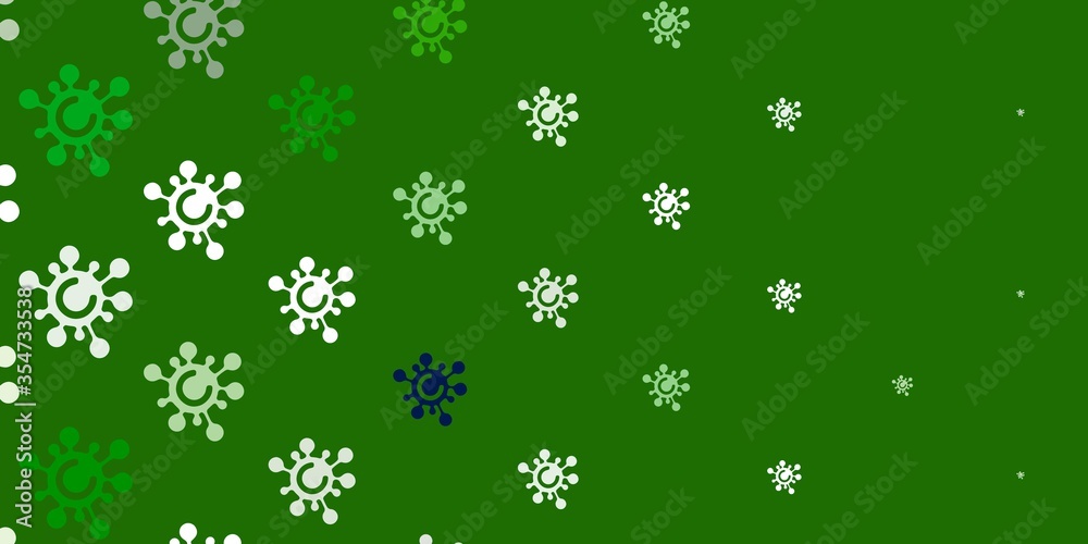 Light Green vector backdrop with virus symbols. Light Green vector backdrop with virus symbols.