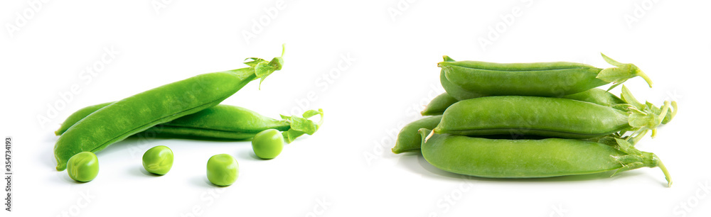 fresh green peas isolated on a white background fresh green peas isolated on a white background