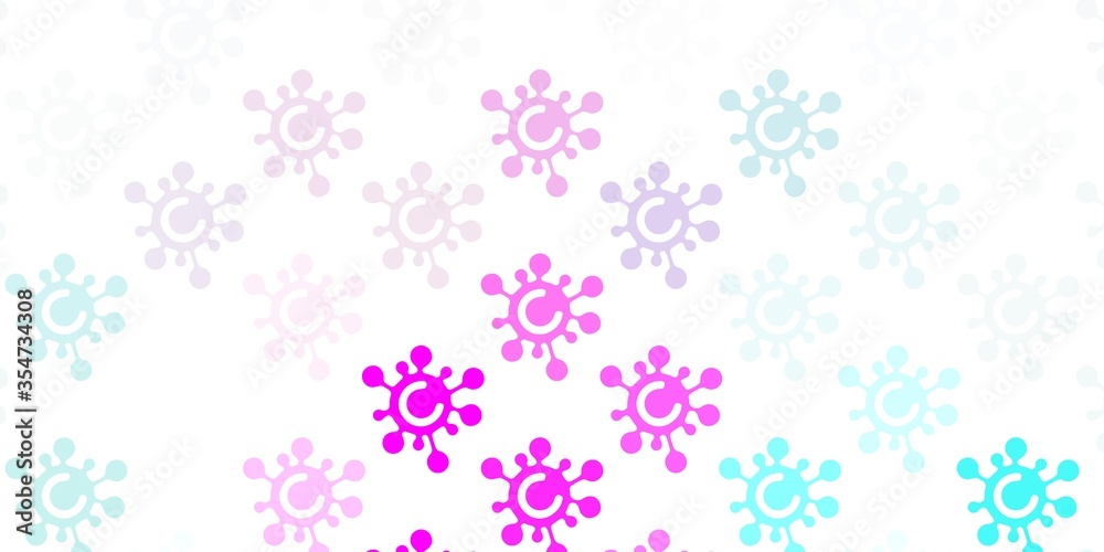 Light Pink, Blue vector template with flu signs. Light Pink, Blue vector template with flu signs.