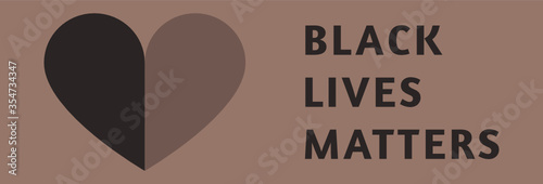 Black lives matters. Heart black Vectorial symbol 