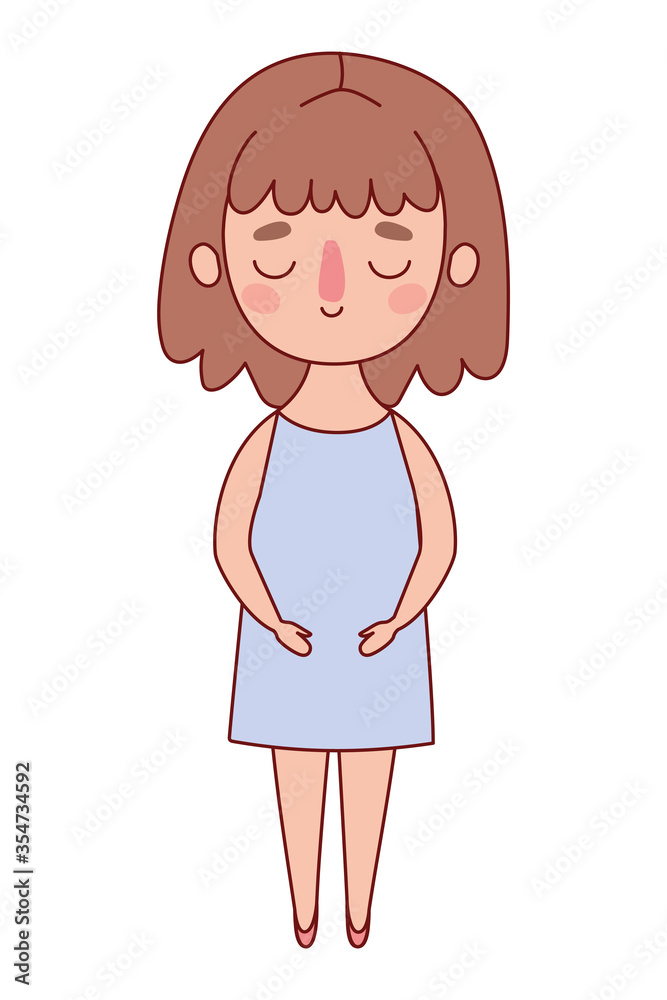 Avatar woman cartoon with brown hair vector design Avatar woman cartoon with brown hair vector design
