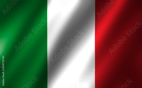3D rendering of the waving flag Italy
