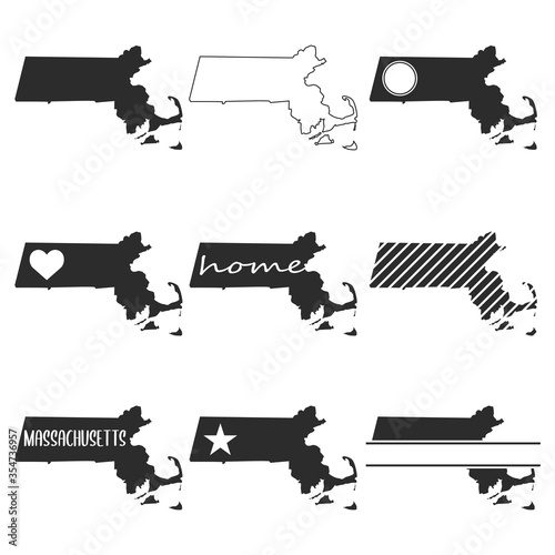 Fotografie Massachusetts Map