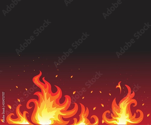 Hot Fire on a black background