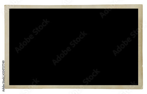 Blank old photo isolated on white