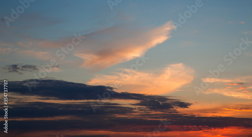 Beautiful sky with clouds during sunset