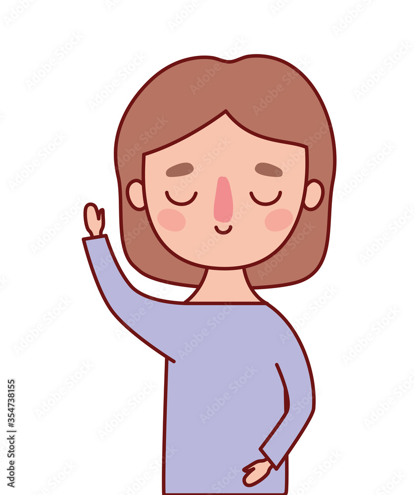Avatar woman cartoon with brown hair vector design Avatar woman cartoon with brown hair vector design