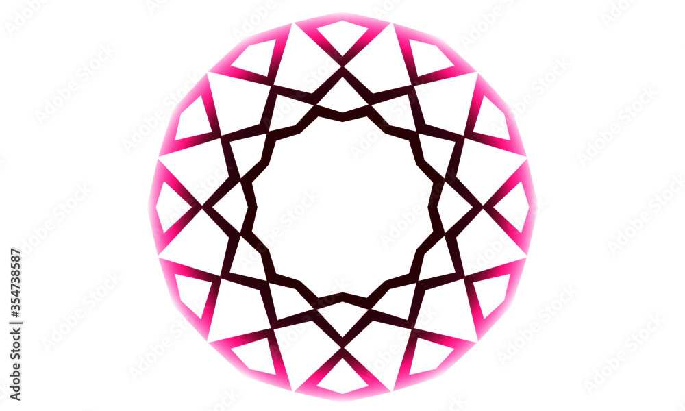 Pink simple mandala icon on white background Pink simple mandala icon on white background