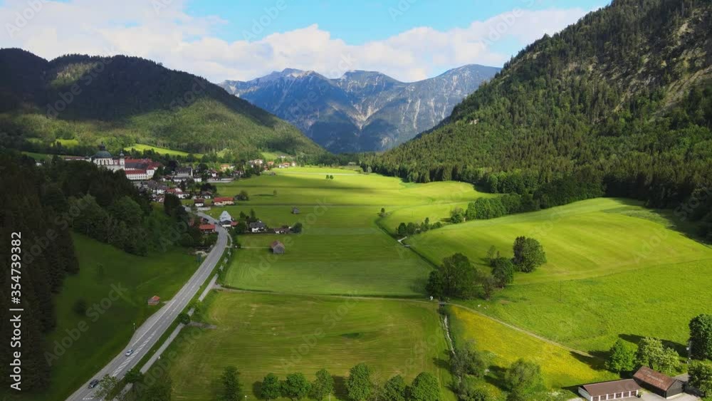 Amazing nature in the Bavarian Allgau - the German Alps - aerial drone view Amazing nature in the Bavarian Allgau - the German Alps - aerial drone view