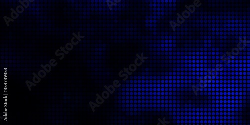 Dark BLUE vector background with spots. Illustration with set of shining colorful abstract spheres. Design for your commercials.