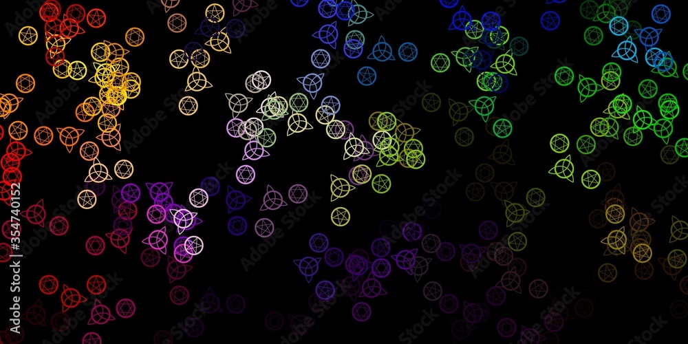 Dark Multicolor vector pattern with magic elements.