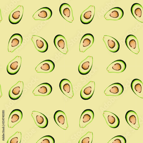 Avocado pattern on a green background