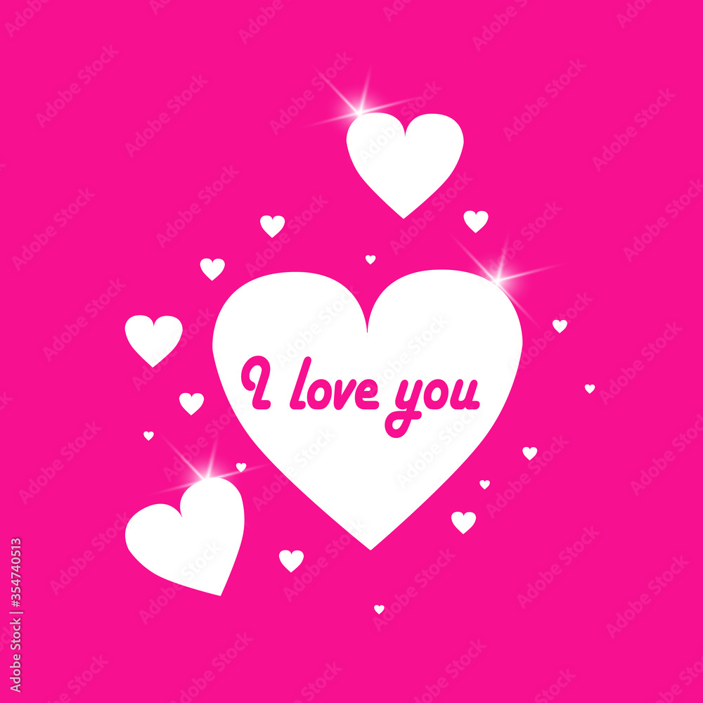 Beautiful Hearts Falling on Background. Invitation Template Background Design, Greeting Card, Poster. Valentine Day. Vector illustration Beautiful Hearts Falling on Background. Invitation Template Background Design, Greeting Card, Poster. Valentine Day. Vector illustration