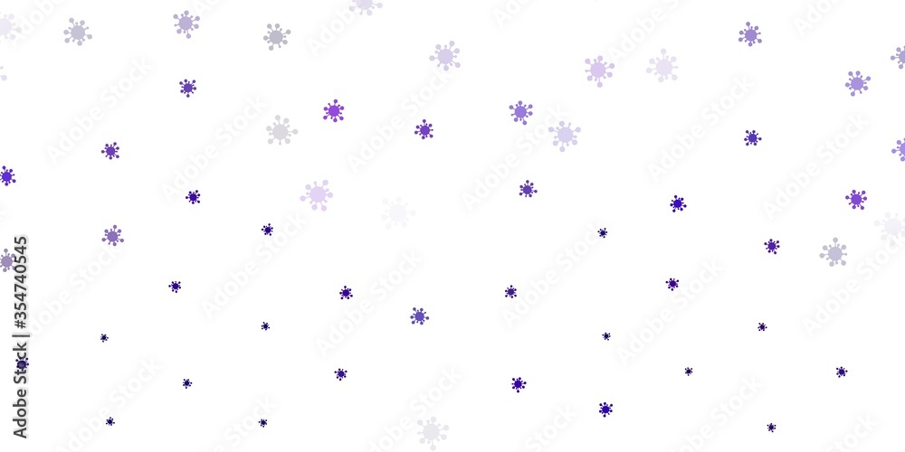 Light purple, pink vector backdrop with virus symbols. Light purple, pink vector backdrop with virus symbols.