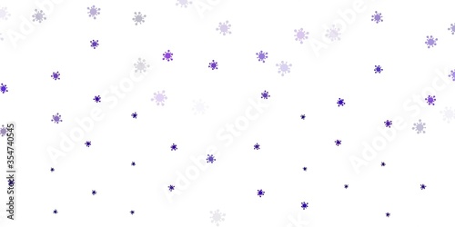 Light purple, pink vector backdrop with virus symbols.